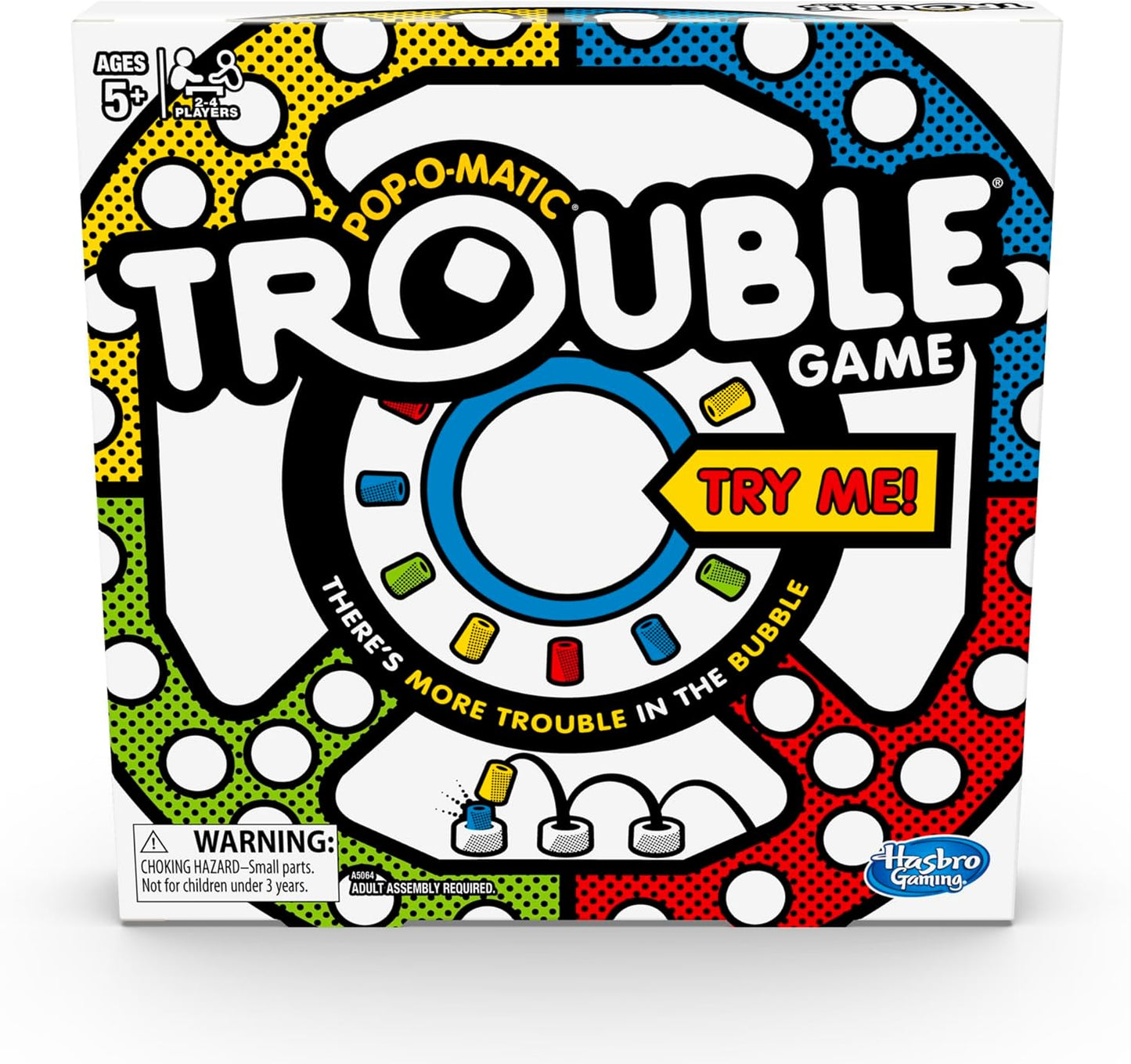 Hasbro Gaming Trouble Kids Board Game, Pop-o-Matic Trouble Game, Kids Games for 2-4 Players, Family Board Games for Kids, Kids Gifts
