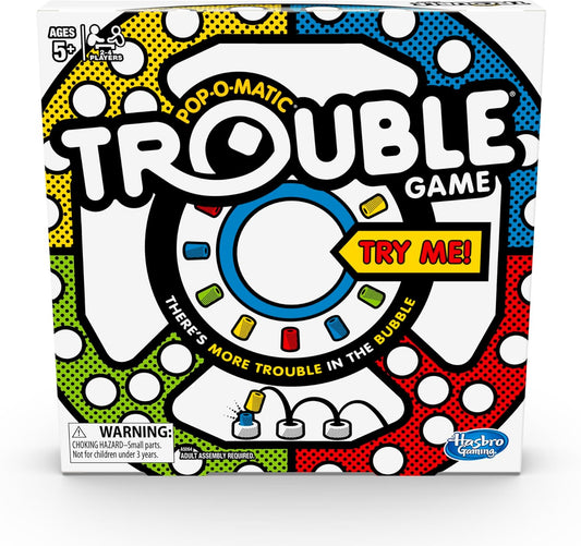 Hasbro Gaming Trouble Kids Board Game, Pop-o-Matic Trouble Game, Kids Games for 2-4 Players, Family Board Games for Kids, Kids Gifts