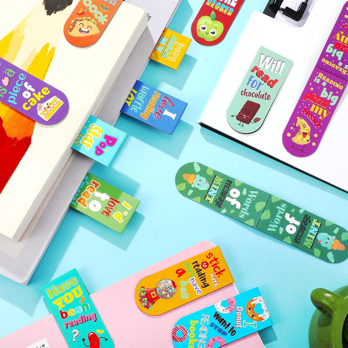 Kids' Cute Magnetic Bookmarks with Mini Book Review Card | Adorable Page Markers for Young Readers