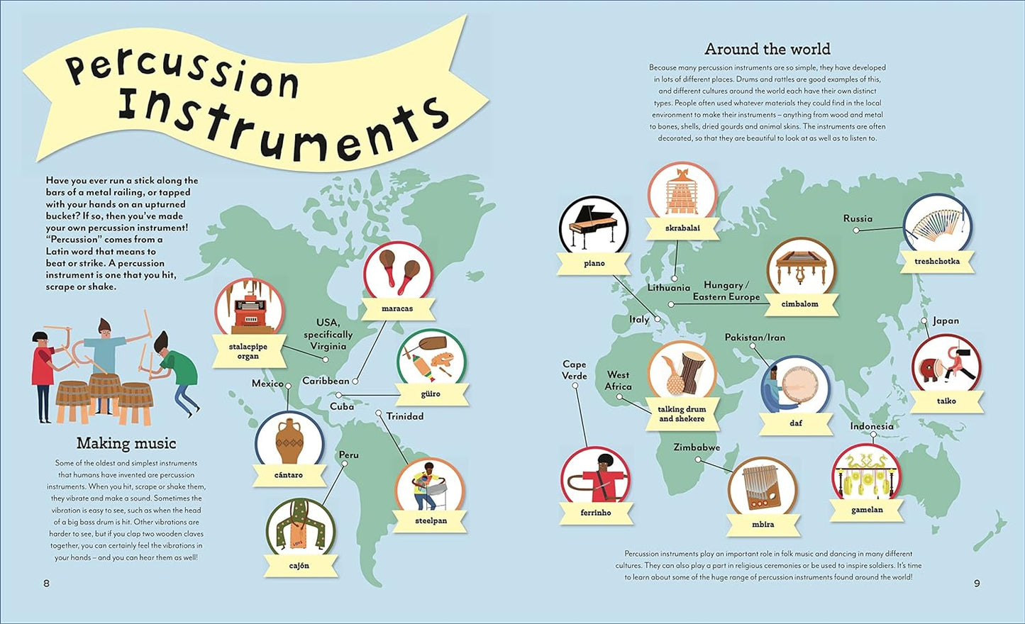 Around the World in 80 Musical Instruments (Around the World, 2)-StarryFerryBooks
