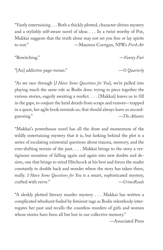 I have some questions for you-Rebecca Makkai-Starry Ferry Books 星渡書店