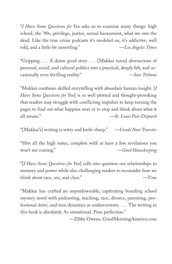 I have some questions for you-Rebecca Makkai-Starry Ferry Books 星渡書店
