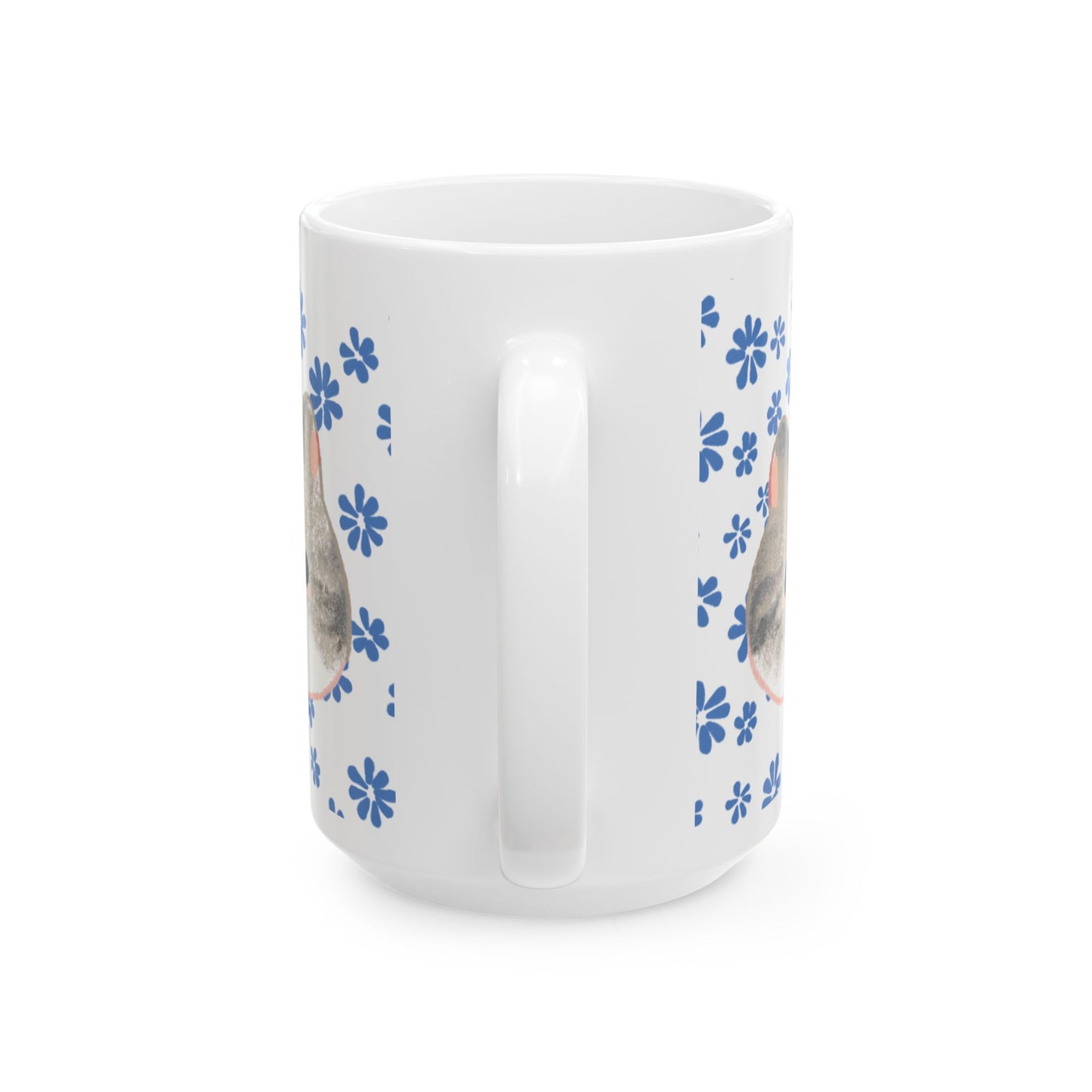 Cute Kitten Floral Ceramic Mug — Cat Lover Coffee Cup