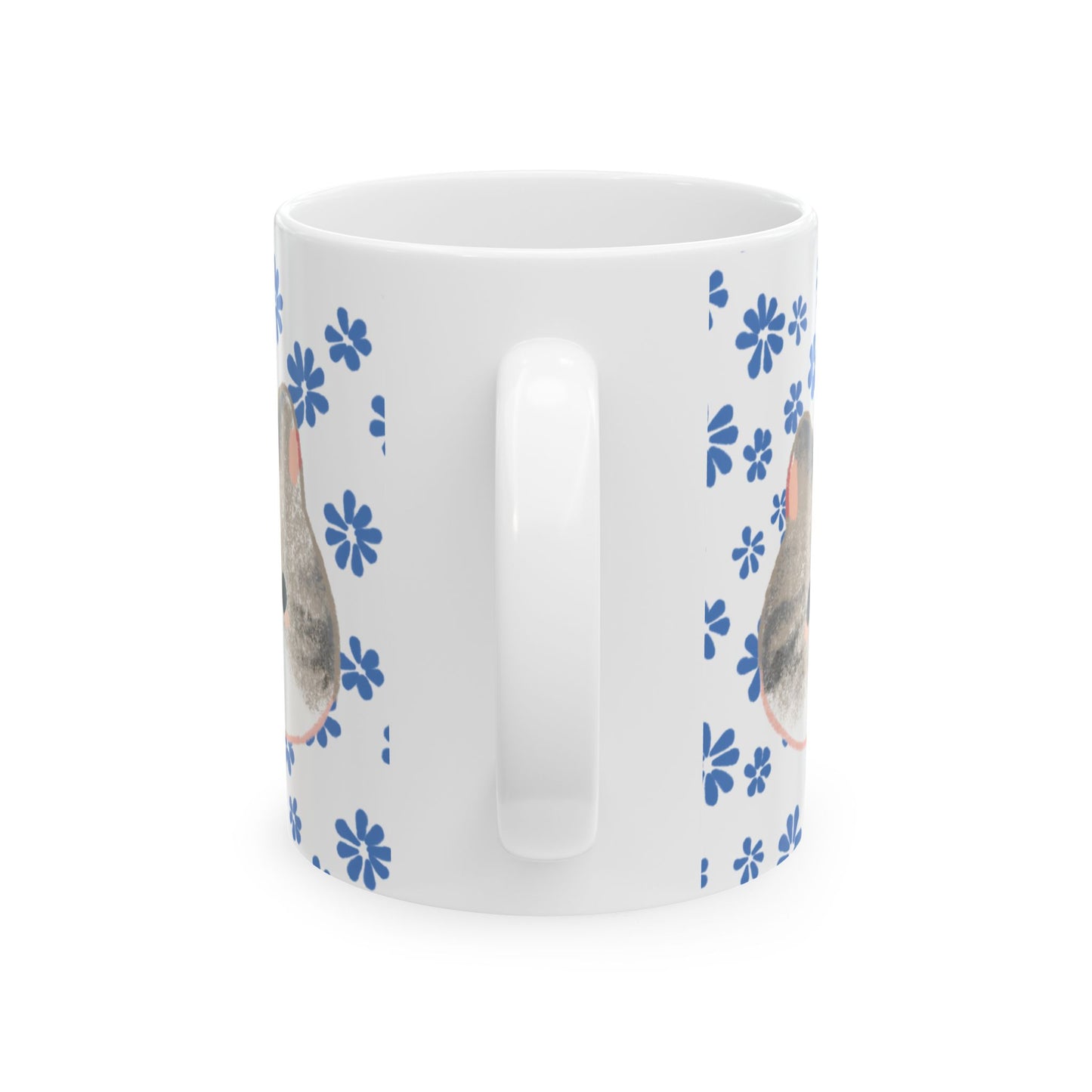 Cute Kitten Floral Ceramic Mug — Cat Lover Coffee Cup