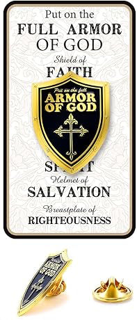 Armor of God Lapel Pin | Christian Gold-Tone Brooch Inspired by Ephesians 6:11 | Faith Gift for Men & Women