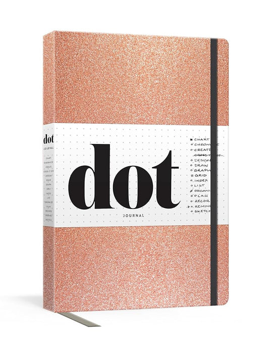Dot Journal (Rose Gold): A dotted, blank journal for list-making, journaling, goal-setting: 256 pages with elastic closure and ribbon marker cover image