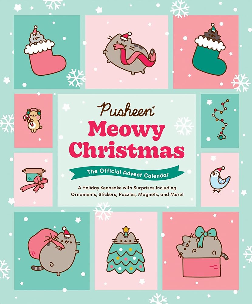 Pusheen: Meowy Christmas: The Official Advent Calendar: A Holiday Keepsake with Surprises Including Ornaments, Stickers, Puzzles, Magnets, and More! cover image
