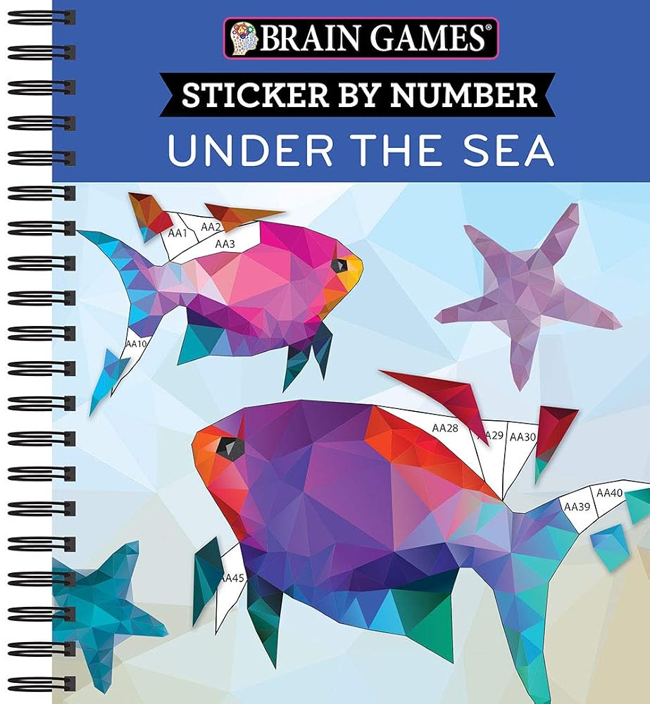 Brain Games - Sticker by Number: Under the Sea - 2 Books in 1 (42 Images to Sticker) cover image