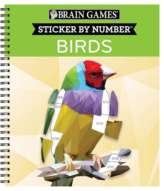 Brain Games - Sticker by Number: Birds - 2 Books in 1 (42 Images to Sticker) cover image