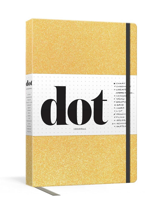 Dot Journal (Gold): A dotted, blank journal for list-making, journaling, goal-setting: 256 pages with elastic closure and ribbon marker cover image