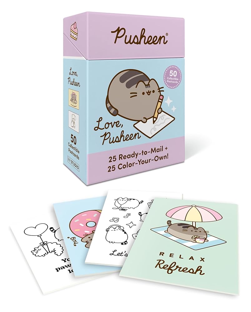 Love, Pusheen: 50 Collectible Postcards (25 Ready-to-Mail + 25 Color-Your-Own!) cover image