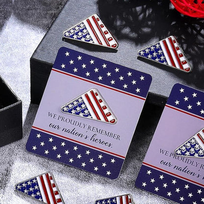 American Flag Lapel Pin | Patriotic Folded Flag Brooch for Independence Day, Veterans Day & Memorial Day