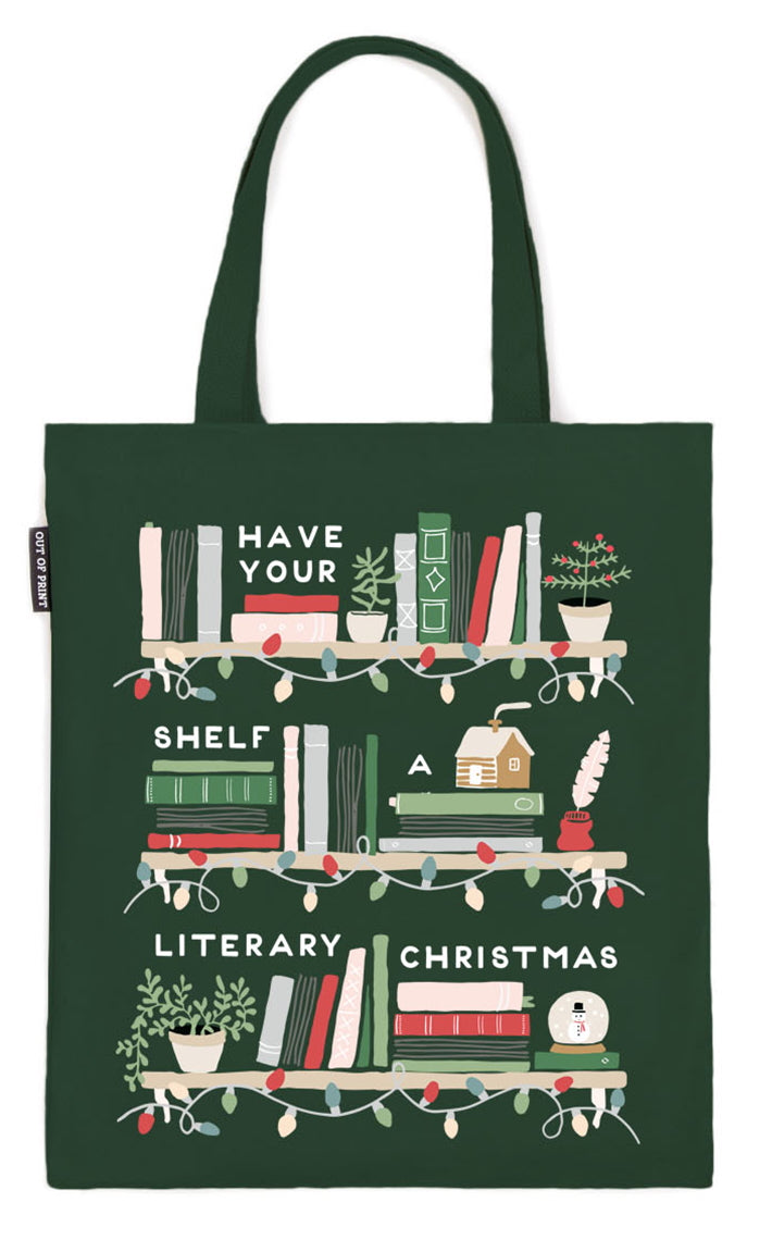 Have Your Shelf a Literary Christmas Tote Bag
Celebrate the holiday season with a literary twist with the Have Your Shelf a Literary Christmas Tote Bag. Perfect for book lovers, this festive double-sided tote is ideal for carrying gifts, books, or everyday essentials while spreading holiday cheer.
Features:
Made from 100% durable cotton canvas
Inner pocket for small essentials
Double-sided print for festive flair
Flat tote design for lightweight, easy carrying
Dimensions: 15" W x 17" H
11" strap drop for co
