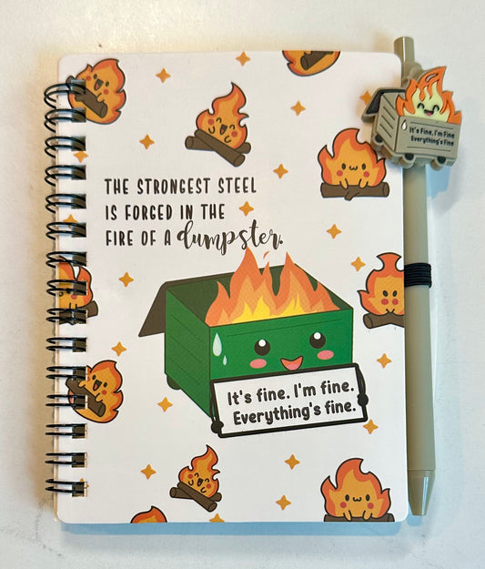 Dumpster Fire - "Barely Coping" Olive - Starry Ferry Books