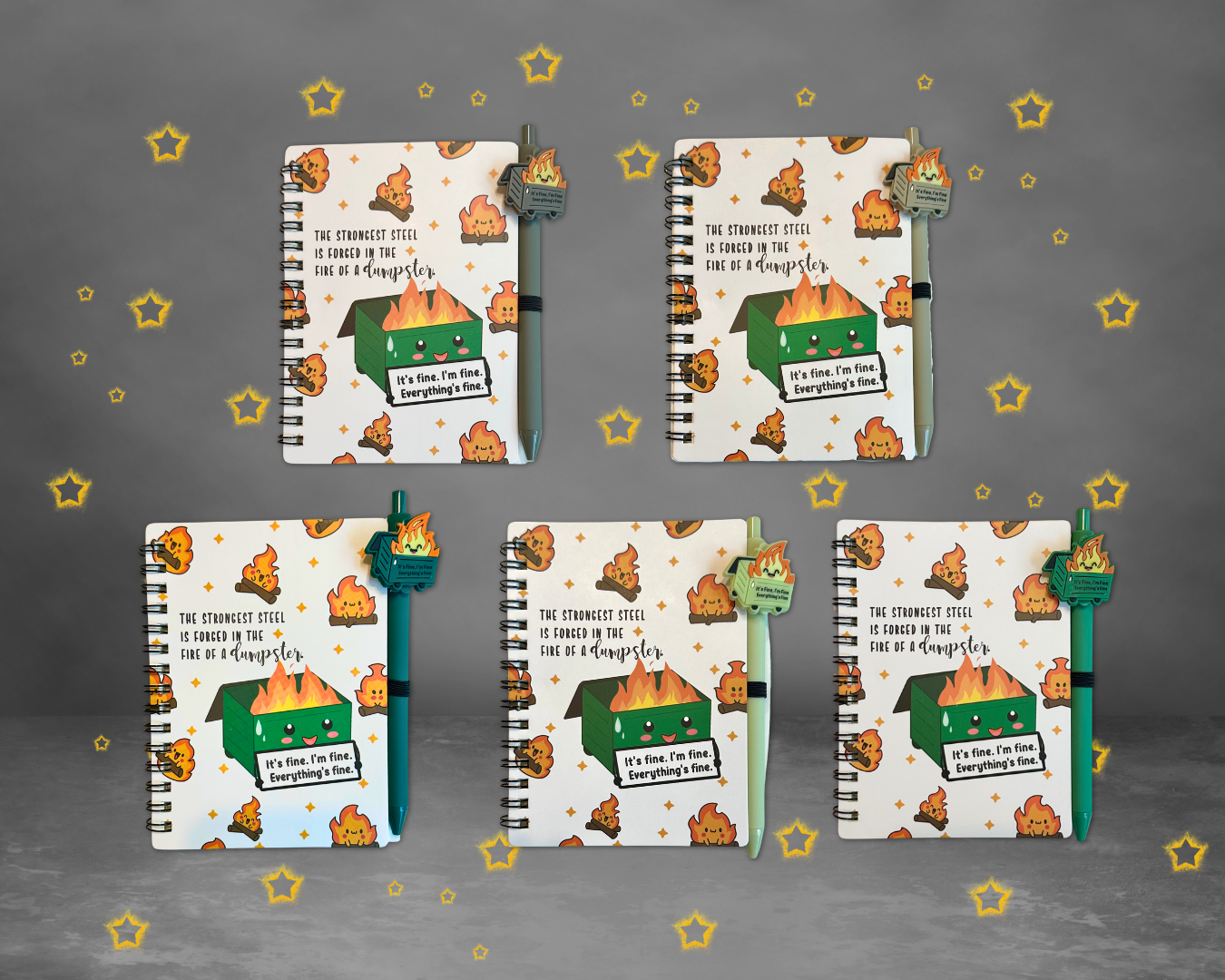 Dumpster Fire - Notebook Set - Starry Ferry Books