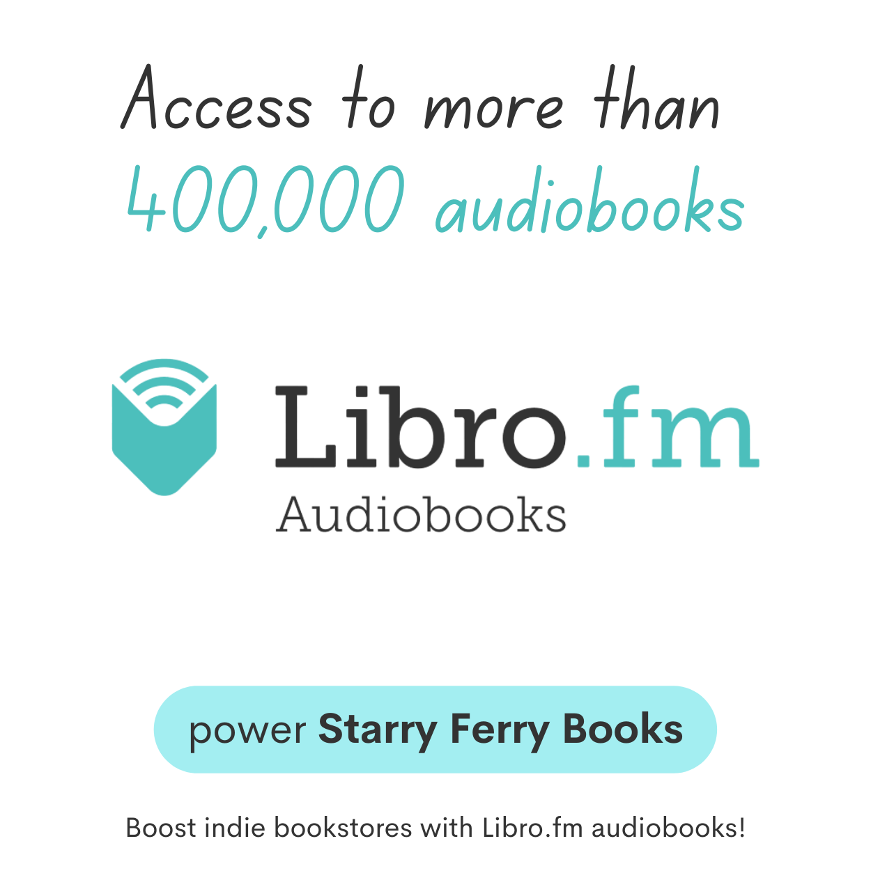 Power Starry Ferry Books! Access to more than 400,000 audiobooks at libro.fm. Support indie bookstores./