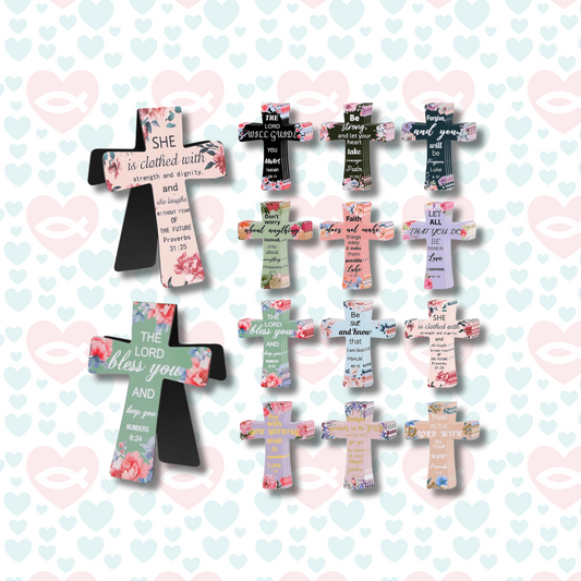 英文聖經金句花卉磁性書籤 | English Bible Verse Floral Magnetic Bookmark