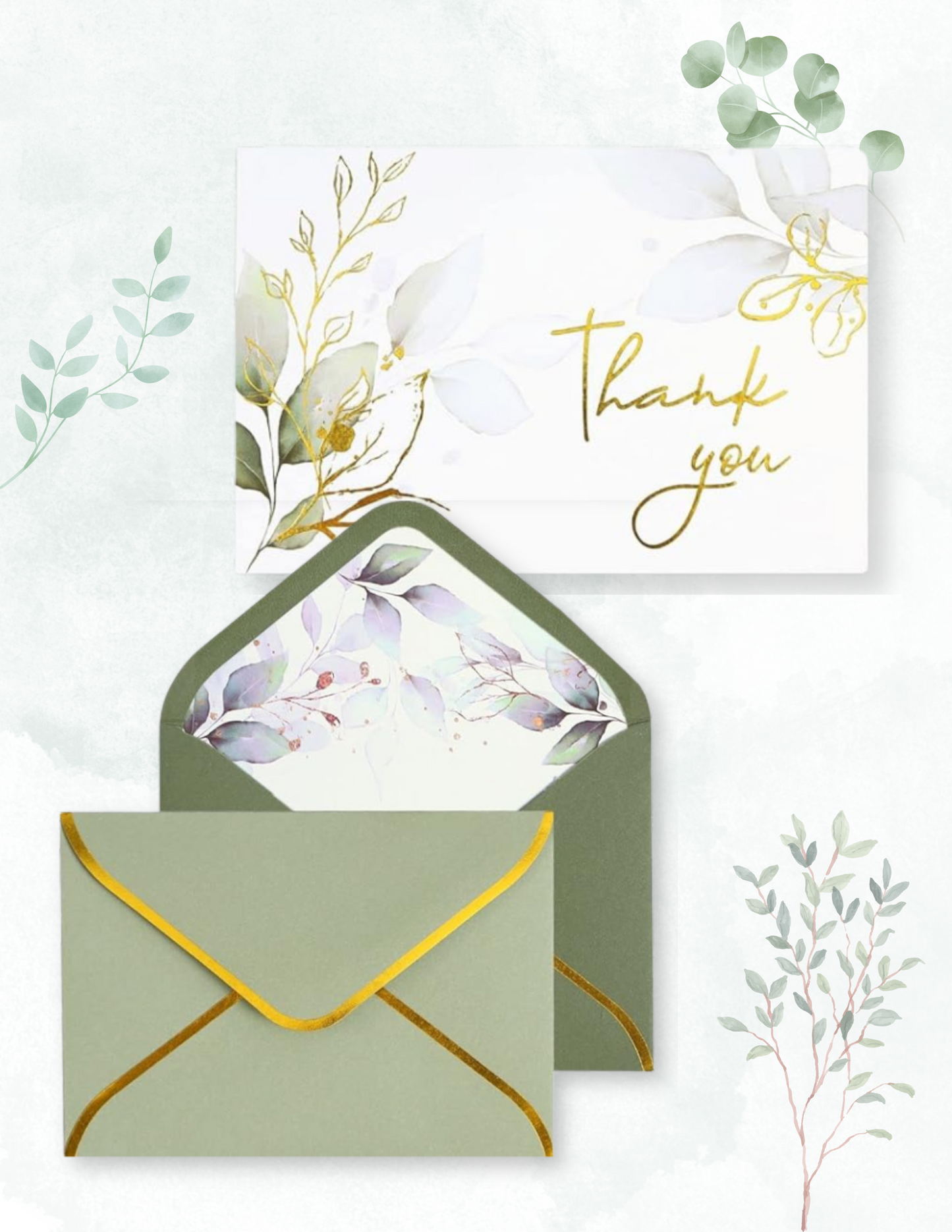 Gold-Accent Thank You Cards